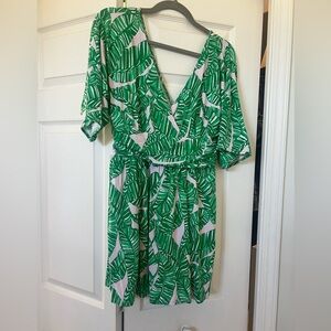 Lilly Pulitzer Tropical Green and pink romper size medium